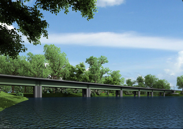Elevated road: Kamenný pond