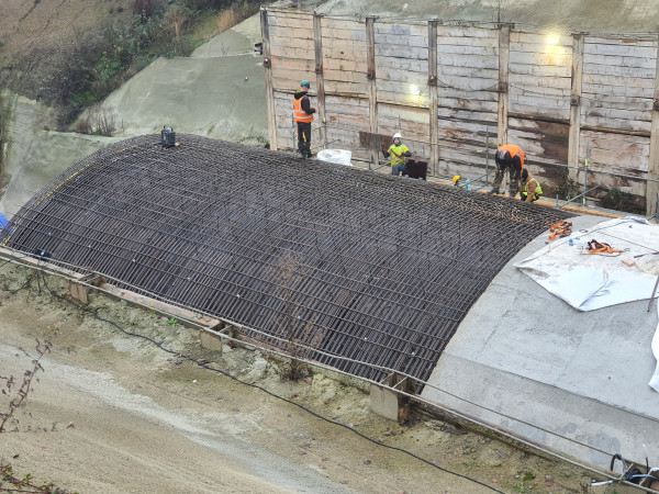 View of the excavated tunnel armature