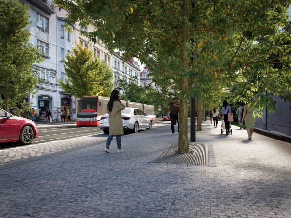 Visualization - Vinohradská - Jiřího z Poděbrad square