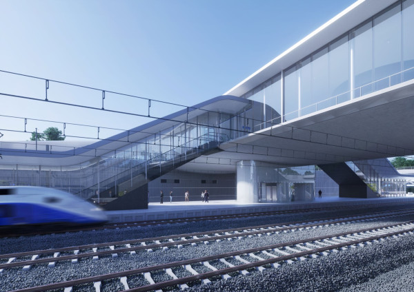Praha Východ high speed railway - railway platform