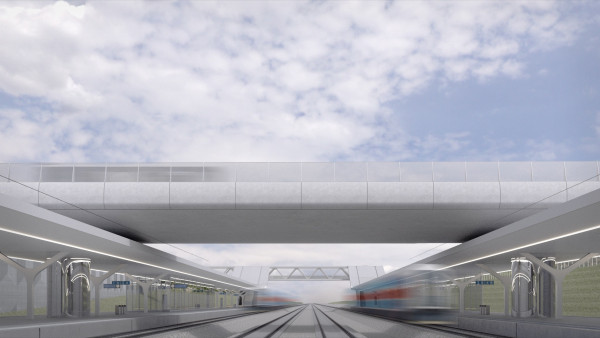Praha Východ high speed railway - road bridge