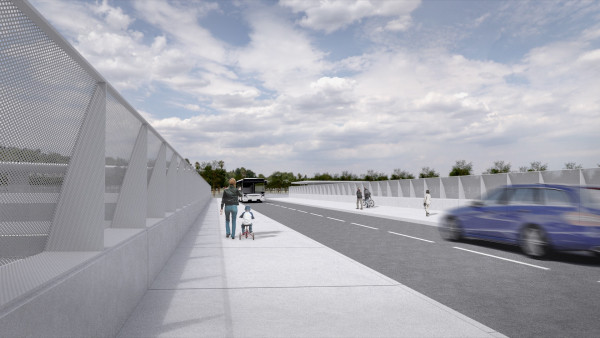 Praha Východ high speed railway - road bridge
