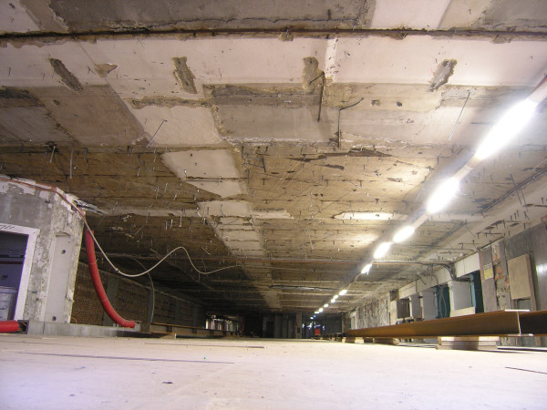 Cleaned part of the subway for bringing out the demolished monolithic slab
