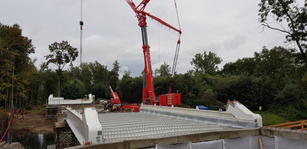 Assembly of a bridge deck