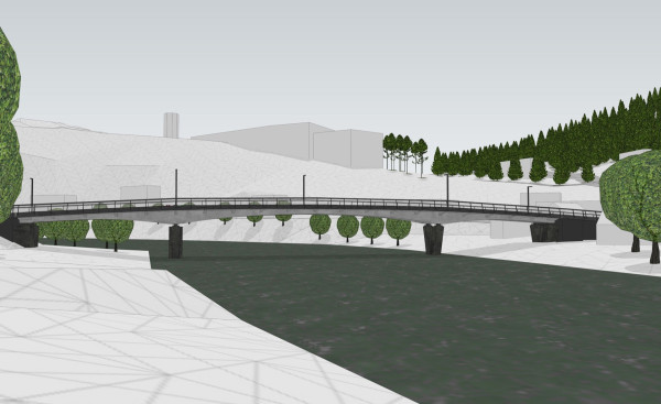 Schematic overview from the river