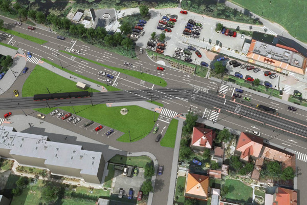 Tram stop Divoká Šárka and turn to Vlastina street