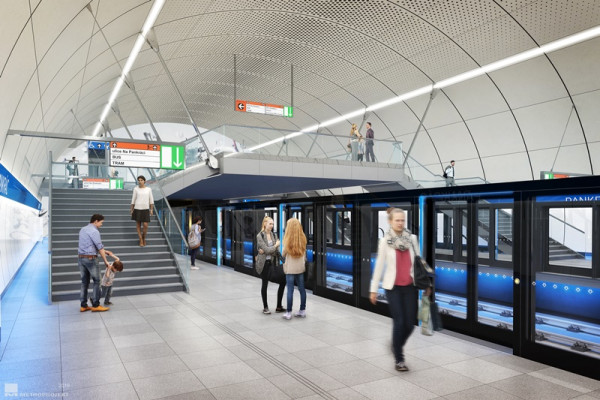 Pankrác - Footbridge above the platform