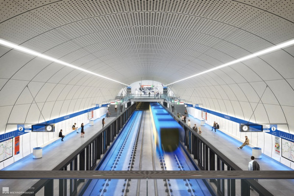 Pankrác - View from the footbridge above the platform