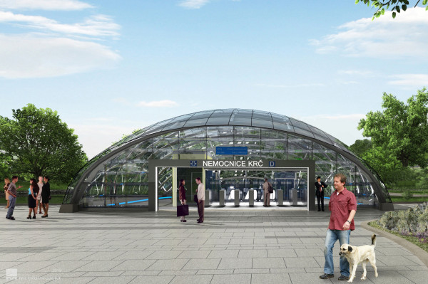 Nemocnice Krč metro station - south vestibule