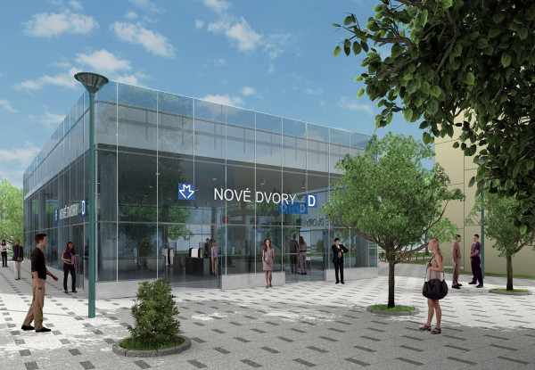 Nové Dvory metro station - exterior