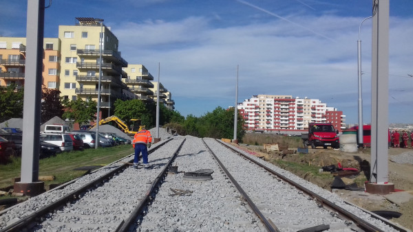 New rail construction - in the direction of Holyně