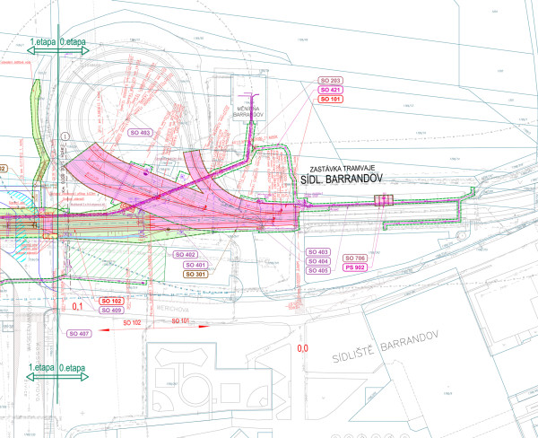 New rail construction Barrandov - Holyně - Slivenec