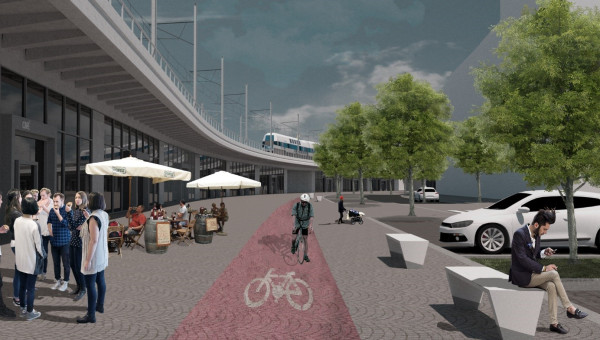 Elevated road Výstaviště with the possibility of installation in bridge openings