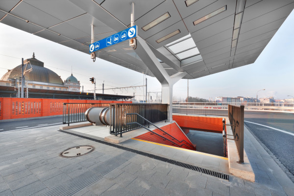 View of the entrance to the subway