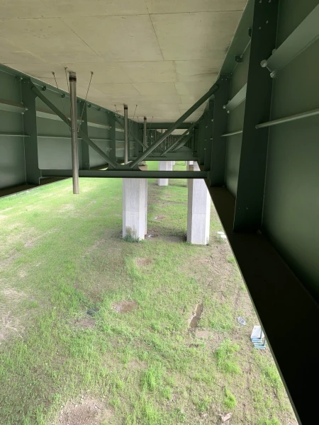 Completed overpass - between beams