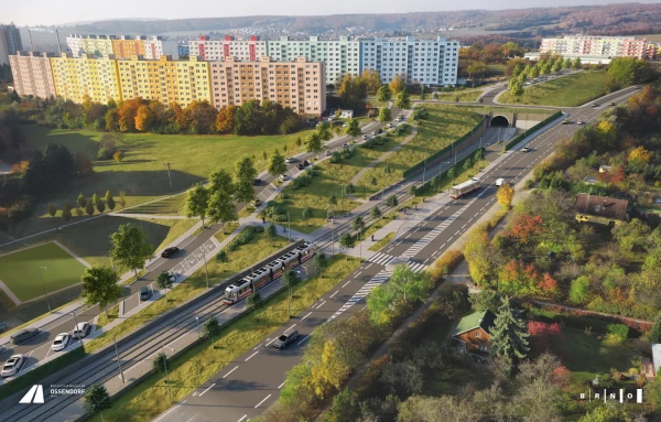 Visualization of the tram line Kamechy