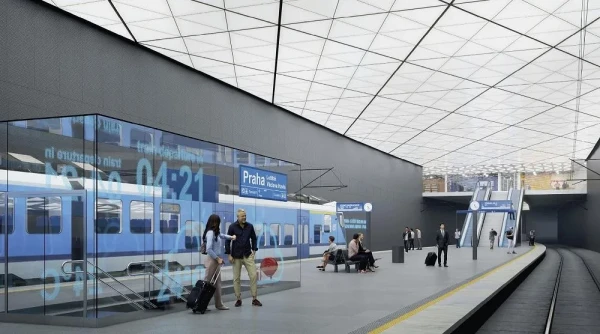 Station vestibule by Terminal 2 (visualization - dh architekti s.r.o.)