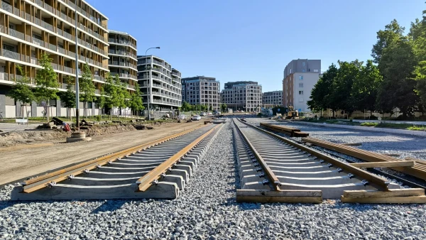 Hagibor - první metry kolejí nové tramvajové trati