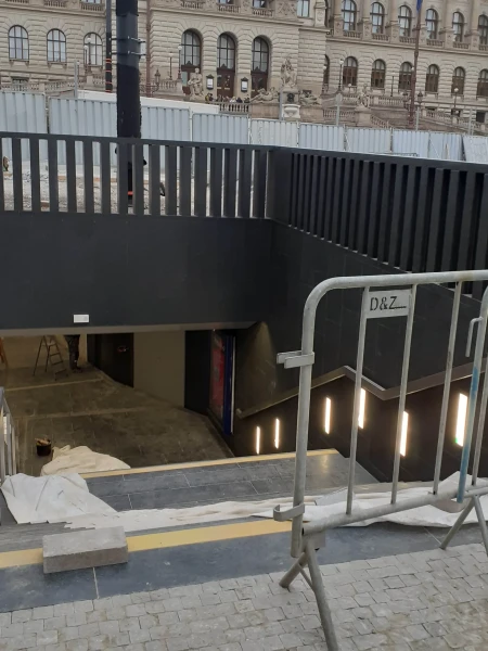 Muzeum station exit nearing completion
