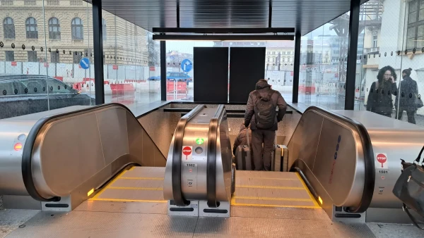 Newly opened exit to the bus station - ground level