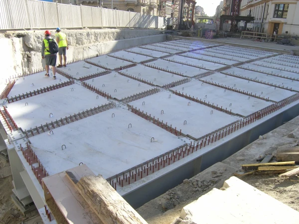 14.5.2025 Lost formwork made of UHPC slabs placed on the steel structure of the ceiling